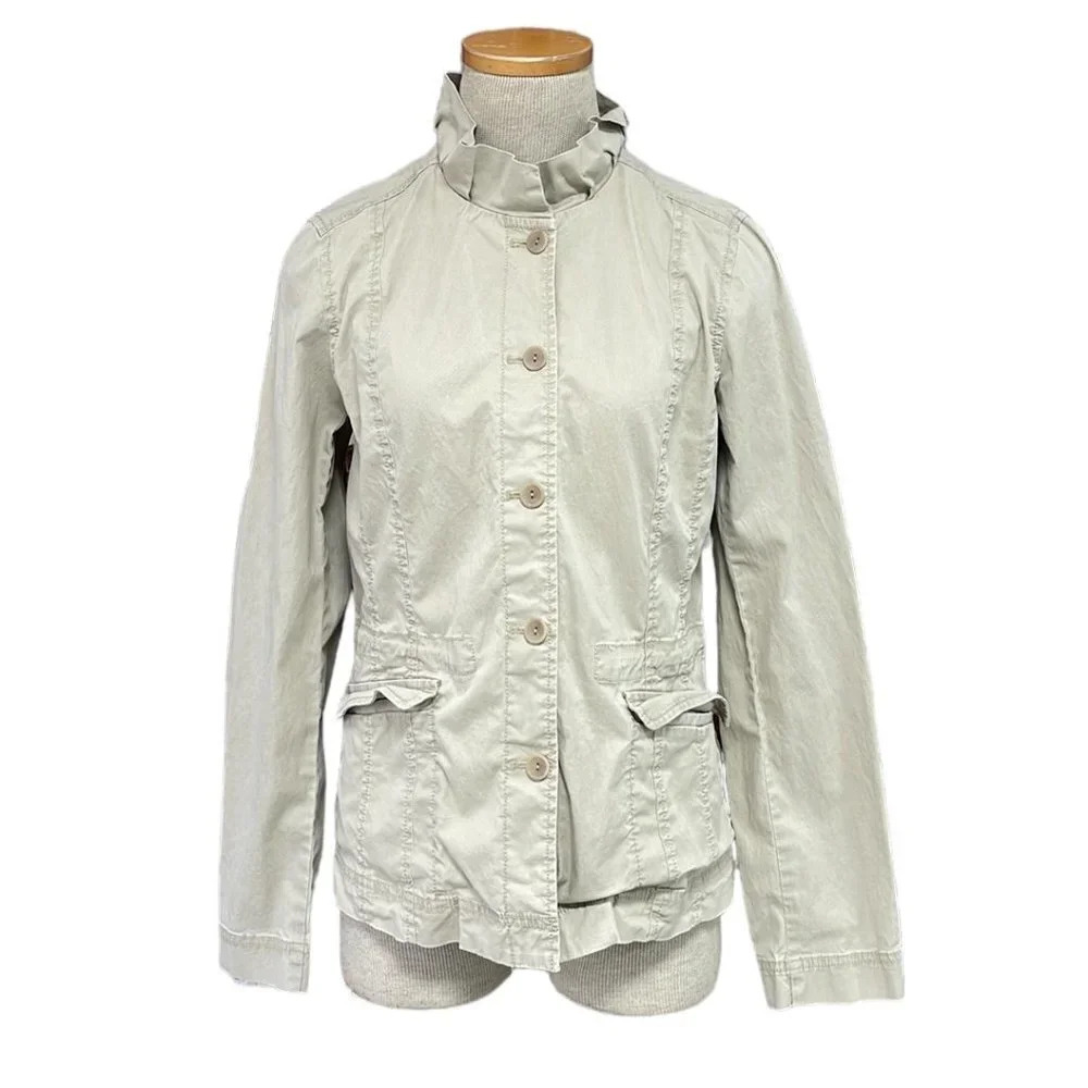 Eileen Fisher Jacket Button Front Collar Cream Size X Small XS